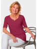 GOLDNER T-Shirt Halbarm Basic-Shirt aus Baumwolle in merlot