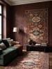 KADIMA DESIGN GLAZERT Vintage Tribal Kurzflor 80x150 Rot Schlafzimmer in Rot