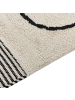 Beliani Kurzflor DOKUZ in Beige/Schwarz - (W) 140 x (H) 0.9 x (L) 200 cm