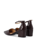 Bianco Pumps in BurgundyCrocoPatent