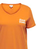 ONLY Carmakoma Bedrucktes Spruch T-Shirt Übergröße Plus Size Top CARQUOTE in Orange