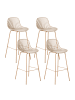 Beliani 4-tlg Barhocker KLEVE in Beige/Braun