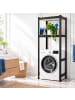 relaxdays Waschmaschinenregal in Schwarz - (B)70 x (H)150 x (T)40 cm