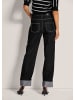 MADELEINE Weite Jeans mit fixiertem Aufschlag in schwarz