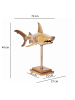 KADIMA DESIGN Dekofigur Hai Aluminium Maritim 70 cm mit Sockel, Design Metall in Gold