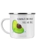 Mr. & Mrs. Panda Emaille Becher Avocado Schwangerschaft mit Spruch in Weiß