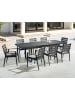 Beliani 3-tlg Gartentisch Set VALCANETTO/TAVIANO in Schwarz/Grau/Braun
