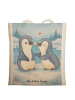 Mr. & Mrs. Panda Uni Tasche Pinguine trösten Design ohne Spruch in Weiß