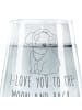 Mr. & Mrs. Panda Trinkglas Hund Entspannen mit Spruch in Transparent