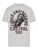 F4NT4STIC T-Shirt Castrol Retro Motorbike in grau meliert