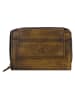 Greenburry Destressed Geldbörse RFID Schutz Leder 13.5 cm dirty yellow