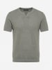KOROSHI Basic knit henley in khaki