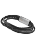 Adeliás Unisex Armband – Lederarmband aus Leder mit Onyx 23 cm in schwarz