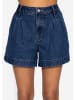 SASSYCLASSY Weite High Waist Jeans Shorts in Dunkelblau