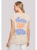 F4NT4STIC Extended Shoulder T-Shirt Peace Love and Open Mind in Whitesand