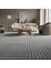 KADIMA DESIGN Kurzflorteppich Skandi 3D-Bögen Waschbar Wohnzimmer in Silber