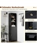 COSTWAY Badezimmerschrank schmal 40 x 30 x 172 cm in Schwarz