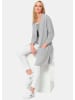 GOLDNER Kurzgröße:  Modische Kaschmir-Longstrickjacke in silbergrau / melange