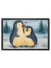 Mr. & Mrs. Panda Fußmatte Pinguin umarmen Design ohne Spruch in Weiß