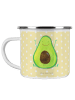 Mr. & Mrs. Panda Camping Emaille Tasse Avocado Glücklich ohne Sp... in Gelb Pastell