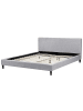 Beliani Doppelbett mit LED FITOU in Grau - (W) 190 x (H) 87 x (L) 214 cm