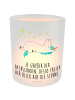 Mr. & Mrs. Panda Deko Windlicht Einhorn Sternenhimmel mit Spruch in Transparent