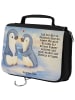 Mr. & Mrs. Panda Waschtasche Pinguine trösten Design mit Spruch in Weiß