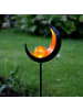 STAR Trading Solar-Gartenstecker ,Melilla', Mond, bernsteinfarbene Kugel mit Licht,