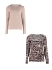 Hailys Langarmshirt 2er-Set V-Ausschnitt Normale Passform in Rosa