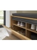 Furn.Design Garderobe-Set Eiche mit Grau, Flurgarderobe 5-teilig 190 cm inklusive Sitzkissen