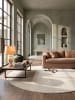 KADIMA DESIGN Rundteppich Uni Antirutsch weich wohnlich Wohnzimmer Schlafzimmer in Beige