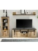 Furn.Design Wohnwand Used Wood hell, anthrazit 3-teilig 233 cm, Schrankwand mit Soft-Close