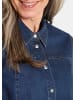 GOLDNER Kurzgröße:  Stilvolle Denim-Bluse mit Druckknöpfen in blau