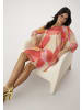Aniston SELECTED Chiffonkleid in gelb-rot-orange-rosa-braun-sand