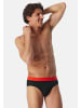 Schiesser Rio Slip / Unterhose 95/5 Cotton in Schwarz / orange / beige