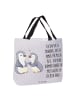 Mr. & Mrs. Panda Tasche Pinguine trösten mit Spruch in Grau Pastell