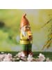 MARELIDA LED Solar Gartenzwerg mit Blume Gartenfigur H: 28,5cm in bunt