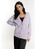faina Damen Strickjacke Mit Perlen in Lila