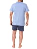 NORMANN kurzarm Schlafanzug Shorty Pyjama - 78303 in marine