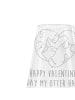 Mr. & Mrs. Panda Weinglas graviert Otter Valentine mit Spruch in Transparent