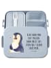 Mr. & Mrs. Panda Bento Box Pinguin Diät Motiv mit Spruch in Blau Pastell