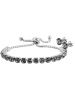Adeliás Damen Armband aus Edelstahl mit Zirkonia 24 cm in silber