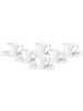Villeroy & Boch 6er Set Espressotassen mit Untertassen NewWave 80 ml weiß in weiß
