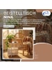 Coemo Beistelltisch Nina mit Canvas Korb - Metallgestell in Weiß