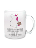 Mr. & Mrs. Panda Kaffeebecher Einhorn Koffer mit Spruch in Transparent