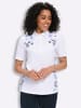 Sieh an! Poloshirt in weiß-marine-bedruckt