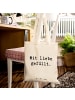Mr. & Mrs. Panda Shopping Tasche Spruch Tragetasche Liebe mit Sp... in Creme