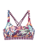 Venice Beach Bustier-Bikini-Top in bordeaux bedruckt