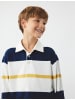 KOTON TSHIRT LS POLO in Ekru Gestreift