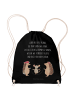 Mr. & Mrs. Panda Gymnastiktasche Igel Seilhüpfen mit Spruch in Schwarz